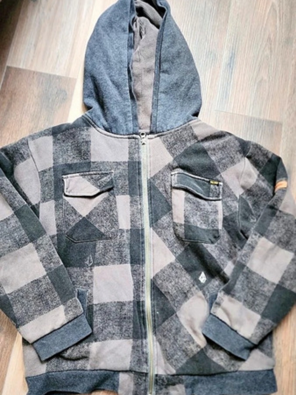 Volcom Workwear  Zip Hoodie Jacket Plaid Size Small